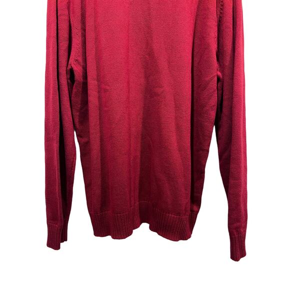 Oliver & Burke Mens Size XL Pullover 1/4 Zip Mock Neck Knit Red Sweater NEW - Picture 8 of 11